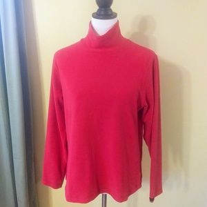 Columbia  LS pullover sz Large red EUC *D